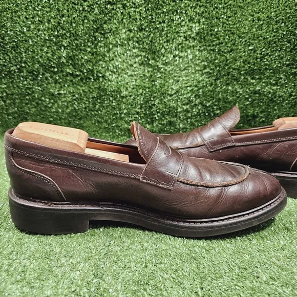 Allen Edmonds Denali Brown Leather Slip On Penny Loafers Split Toe Mens Size 9.5