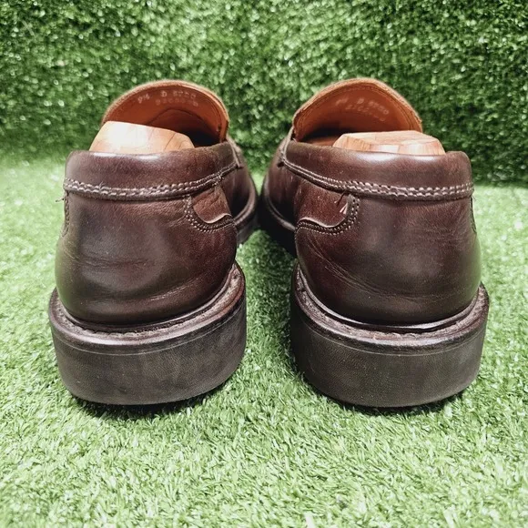 Allen Edmonds Denali Brown Leather Slip On Penny Loafers Split Toe Mens Size 9.5