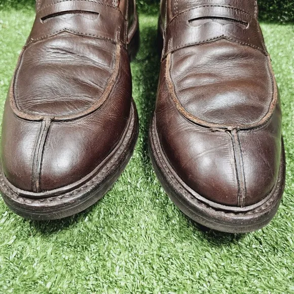 Allen Edmonds Denali Brown Leather Slip On Penny Loafers Split Toe Mens Size 9.5