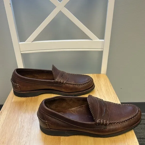 Allen Edmonds Flagstaff Brown Pebbled Leather Penny Loafer Vibram Size 1…