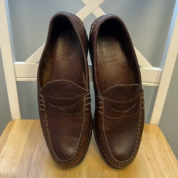 Allen Edmonds Flagstaff Brown Pebbled Leather Penny Loafer Vibram Size 1…