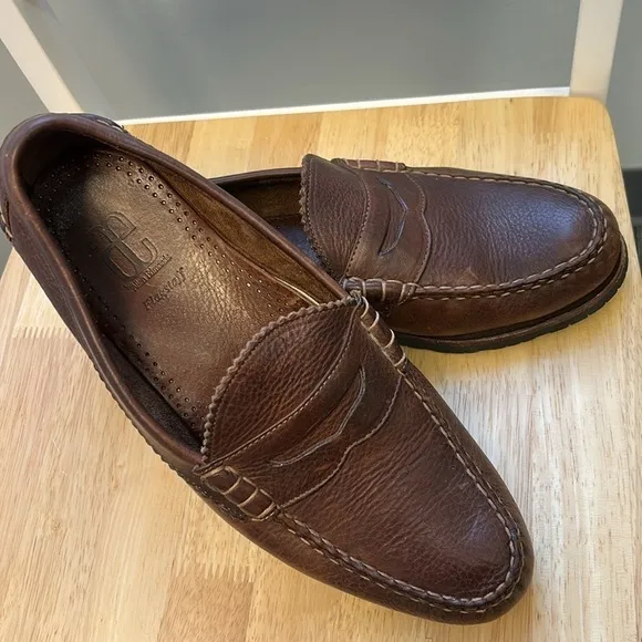 Allen Edmonds Flagstaff Brown Pebbled Leather Penny Loafer Vibram Size 1…