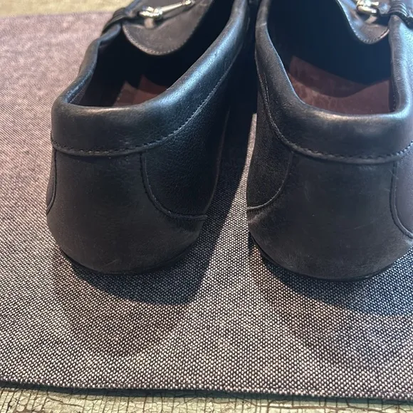 ALLEN EDMONDS Interstate 80 Black Pebbled Leather Horse Bit Driving Loafers 13B