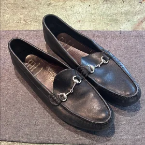 ALLEN EDMONDS Interstate 80 Black Pebbled Leather Horse Bit Driving Loafers 13B
