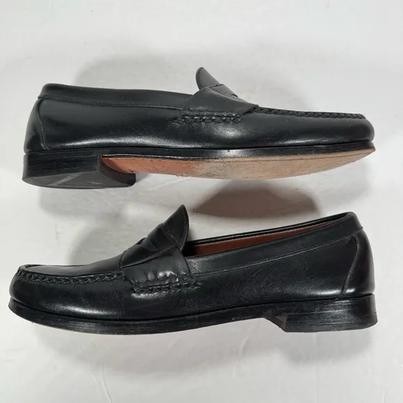 Allen Edmonds Kearney Black Leather Penny Loafers Men Size 9.5D