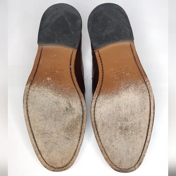 Allen Edmonds Lake Forest Leather Brown Weave Chili Penny Slip On Loafers