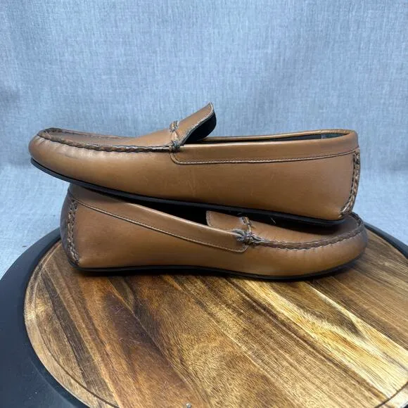 Allen Edmonds Loafers Men's 10 3E Wide &quot;Super Sport&quot; Leather Mocha Brown Driving