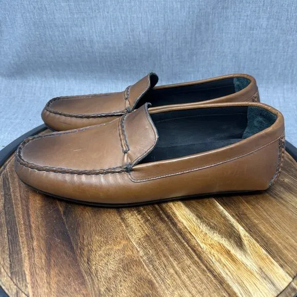 Allen Edmonds Loafers Men's 10 3E Wide &quot;Super Sport&quot; Leather Mocha Brown Driving