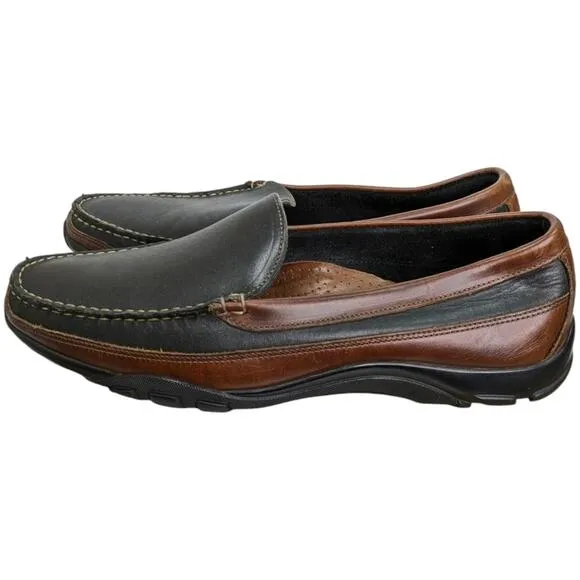 Allen Edmonds Loafers Mens 11.5 Boulder Venetian Driving Moccasin Black Brown