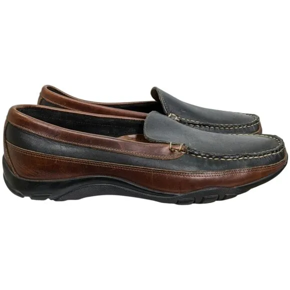 Allen Edmonds Loafers Mens 11.5 Boulder Venetian Driving Moccasin Black Brown