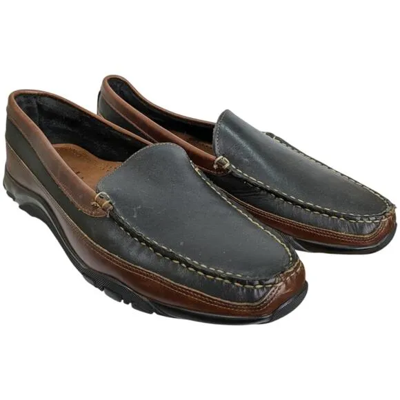 Allen Edmonds Loafers Mens 11.5 Boulder Venetian Driving Moccasin Black Brown