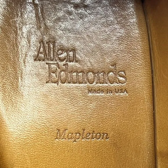 Allen Edmonds Mapleton Brown Leather Bicycle Toe Derby Shoes Mens Size 11.5 D