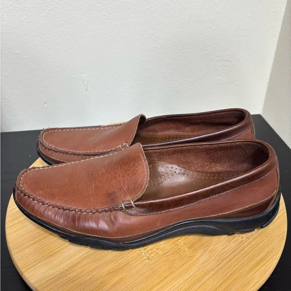 Allen Edmonds Men's 10 Boulder Slip-On Venetian Driving Loafers Two Tone Brown