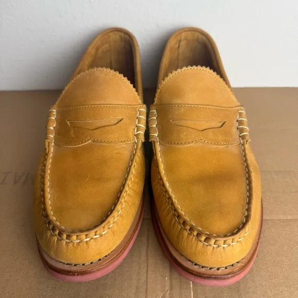 Allen Edmonds Men’s 13B NARROW Tan Sedona Penny Loafers Vibram Gumlite Outsole