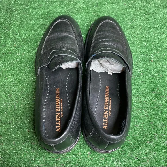 Allen Edmonds Mens Size 11.5 Black Leather Nomad Penny Loafers Port Washington