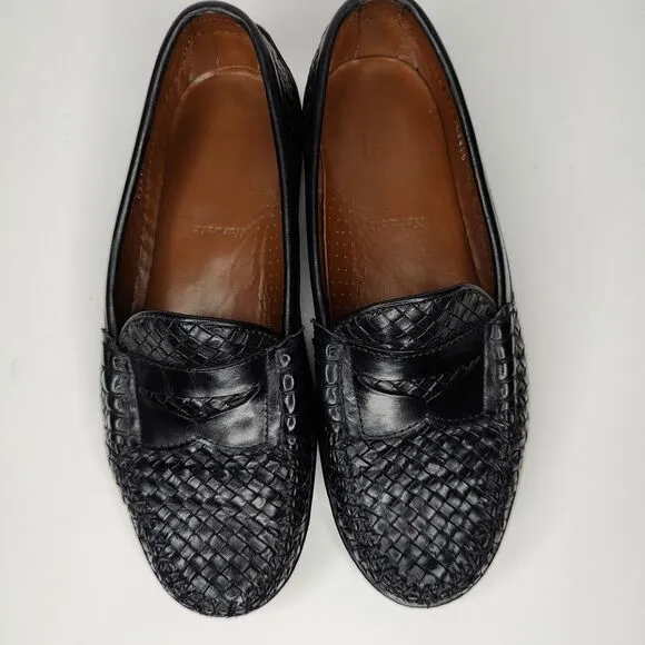 Allen Edmonds Norwalk Woven Black Driver Slip On Driving Loafers Size 9.5 D