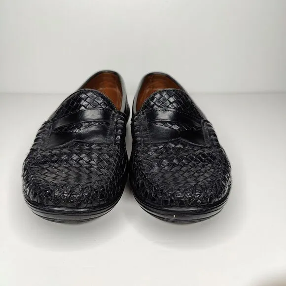 Allen Edmonds Norwalk Woven Black Driver Slip On Driving Loafers Size 9.5 D