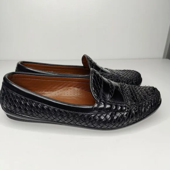Allen Edmonds Norwalk Woven Black Driver Slip On Driving Loafers Size 9.5 D