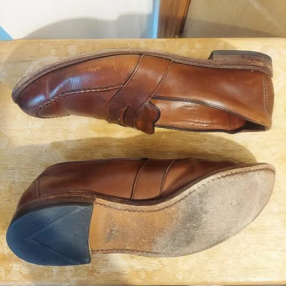 Allen Edmonds Randolph Men's US 15 E Brown Leather Bench Welt Penny Loafers