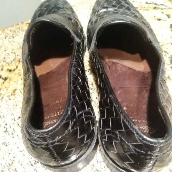 Allen Edmonds Sarasota 1072 Black Leather Weave Penny Loafers Slip On Men's 9.5B