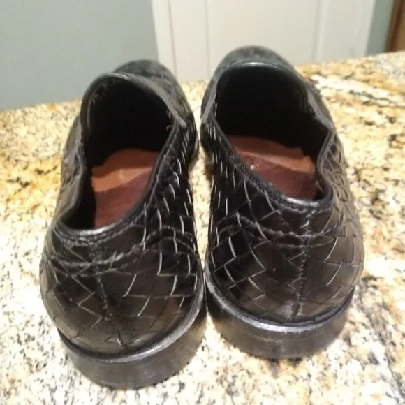 Allen Edmonds Sarasota 1072 Black Leather Weave Penny Loafers Slip On Men's 9.5B