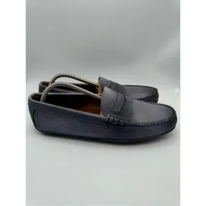 ALLEN EDMONDS Siesta Key Navy Blue Leather Slip On Driving Loafers Size 11 D