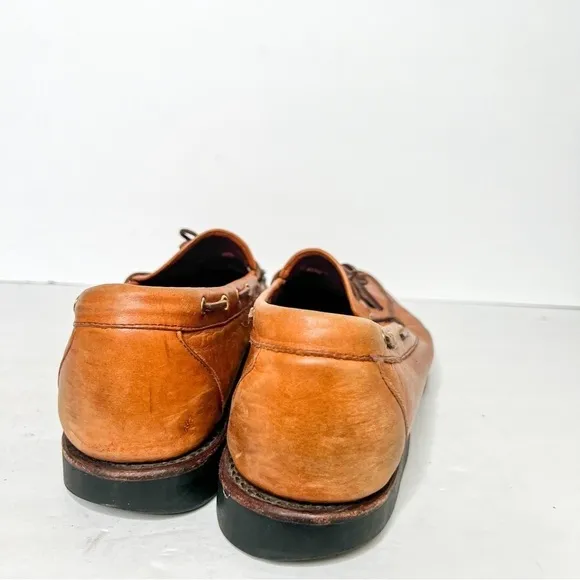 Allen Edmonds Vermont Cognac Leather Penny Loafers Tan Size 14 Men’s