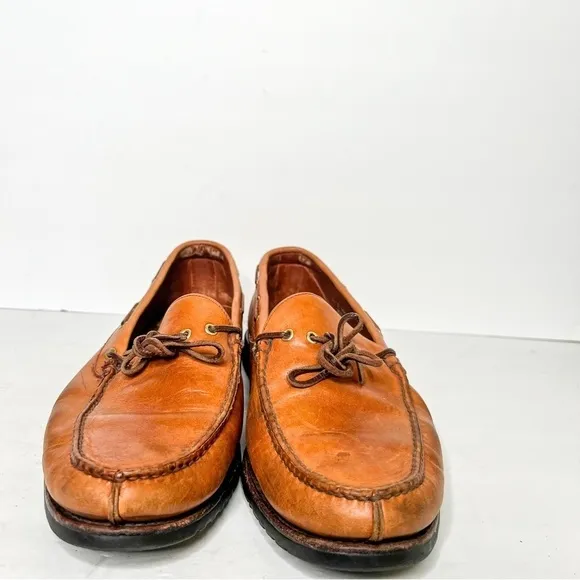 Allen Edmonds Vermont Cognac Leather Penny Loafers Tan Size 14 Men’s