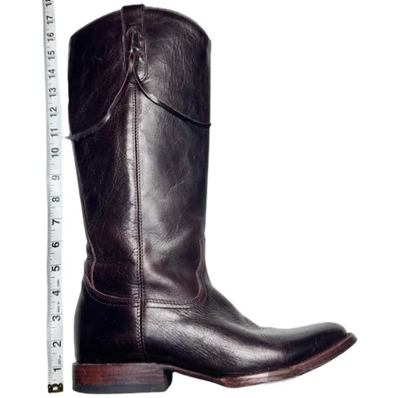 Allens | Women | Solid Cherry Leather Western Tassel Mid Calf Boots | Size 6.5 B
