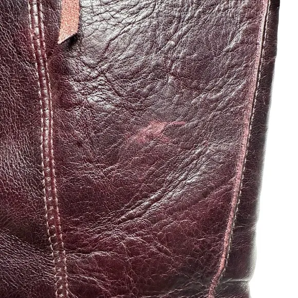 Allens | Women | Solid Cherry Leather Western Tassel Mid Calf Boots | Size 6.5 B