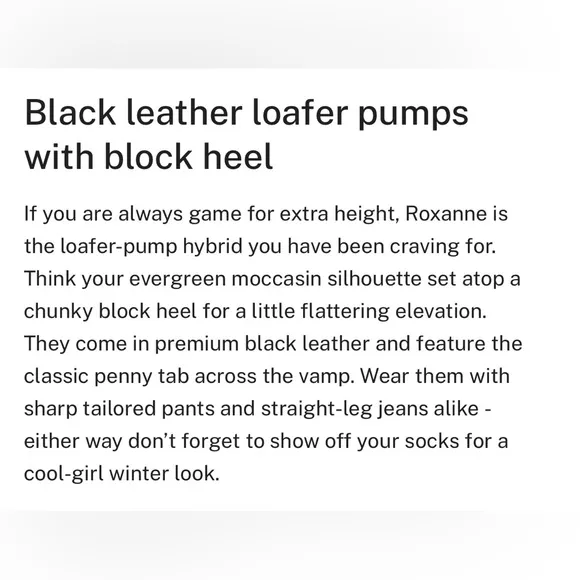 Alohas Block Heel Roxanne Black Leather Loafers