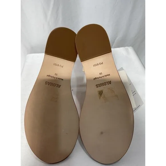 Alohas 'Jakara' Beige Leather Sandals Size 9