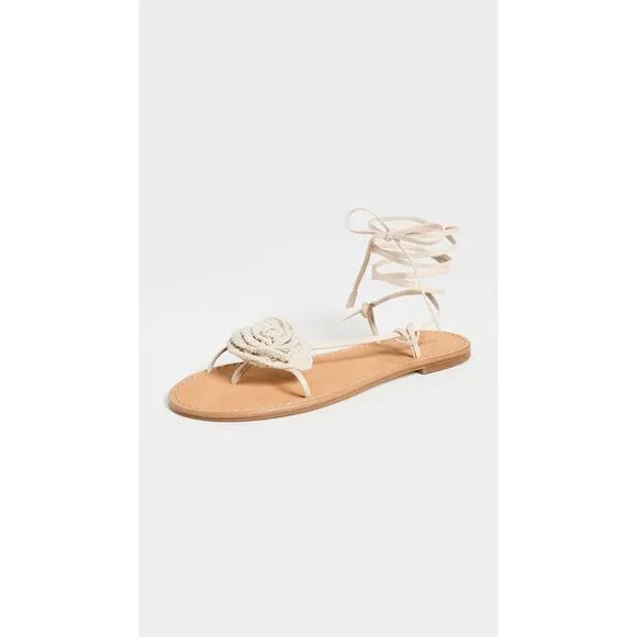 Alohas 'Jakara' Beige Leather Sandals Size 9