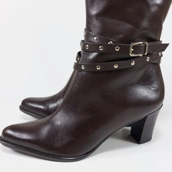 A Marinelli Healed Leather Boots - Size 7.5M