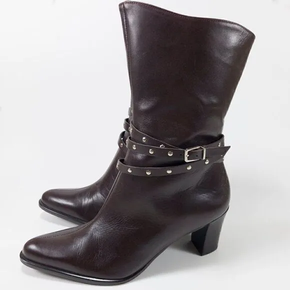 A Marinelli Healed Leather Boots - Size 7.5M