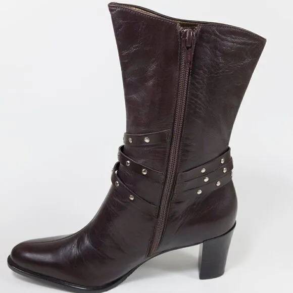 A Marinelli Healed Leather Boots - Size 7.5M