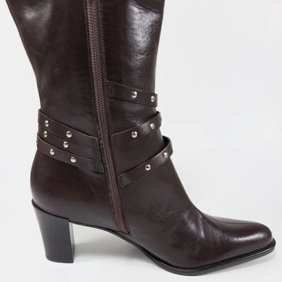 A Marinelli Healed Leather Boots - Size 7.5M