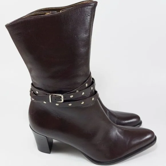 A Marinelli Healed Leather Boots - Size 7.5M