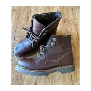 American Eagle Outfitters Vtg Brown Leather Boots Size 9