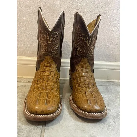&quot;&quot;Cruzalta Brown Faux Aligator Skin Cowboy Boots Kids Size 19 1/2&quot;&quot;