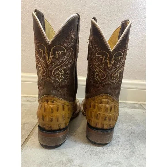 &quot;&quot;Cruzalta Brown Faux Aligator Skin Cowboy Boots Kids Size 19 1/2&quot;&quot;