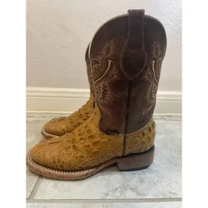 &quot;&quot;Cruzalta Brown Faux Aligator Skin Cowboy Boots Kids Size 19 1/2&quot;&quot;