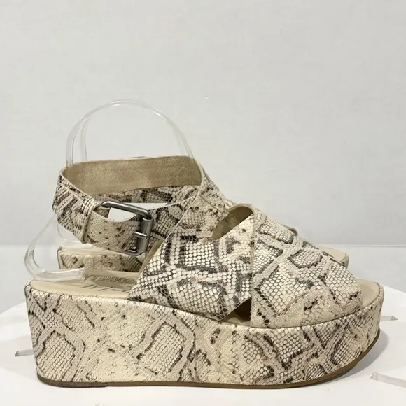 Amuse Society x Matisse Sz 7M Runway Genuine Leather Snakeskin Platform Sandals