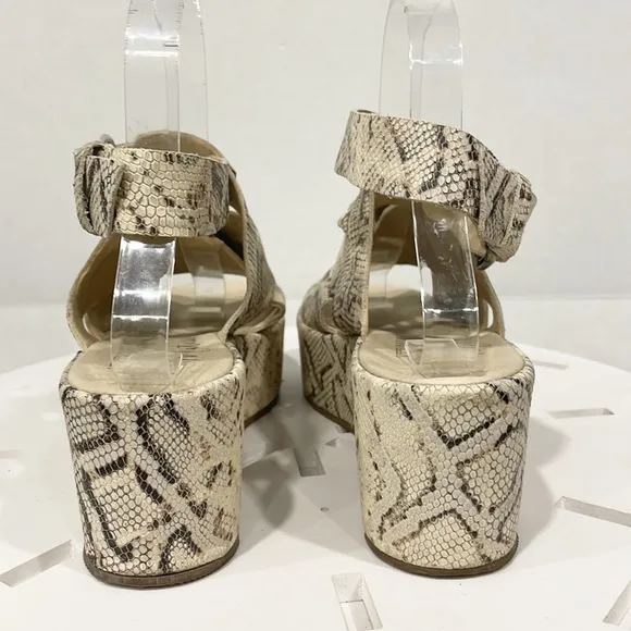 Amuse Society x Matisse Sz 7M Runway Genuine Leather Snakeskin Platform Sandals