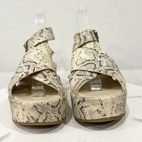 Amuse Society x Matisse Sz 7M Runway Genuine Leather Snakeskin Platform Sandals