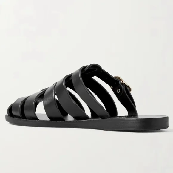Ancient Greek Cosmia black Leather Sandals size 6 New in Box