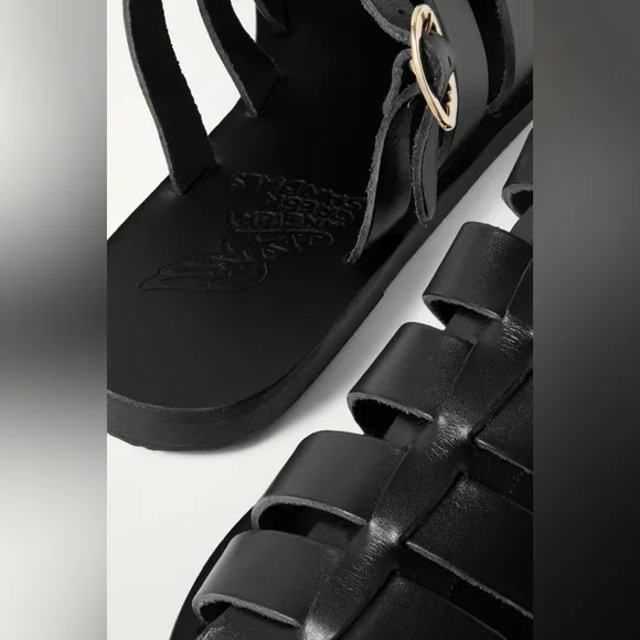 Ancient Greek Cosmia black Leather Sandals size 6 New in Box