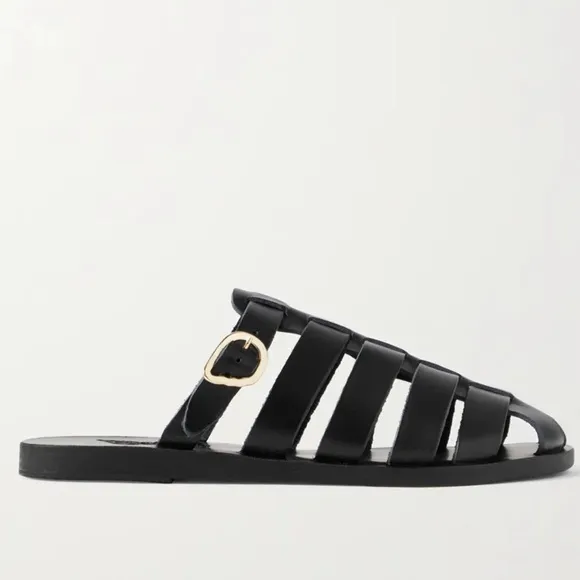 Ancient Greek Cosmia black Leather Sandals size 6 New in Box