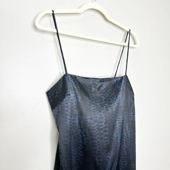 Anine Bing Valentine Silk Dress Navy Python Print Large NEW