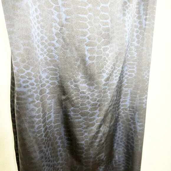 Anine Bing Valentine Silk Dress Navy Python Print Large NEW